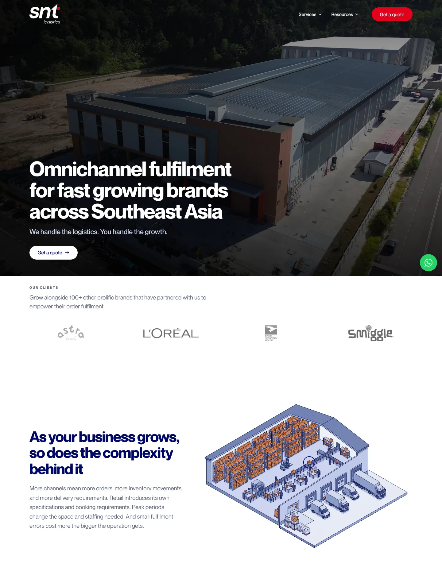 The SNT homepage after the rebuild