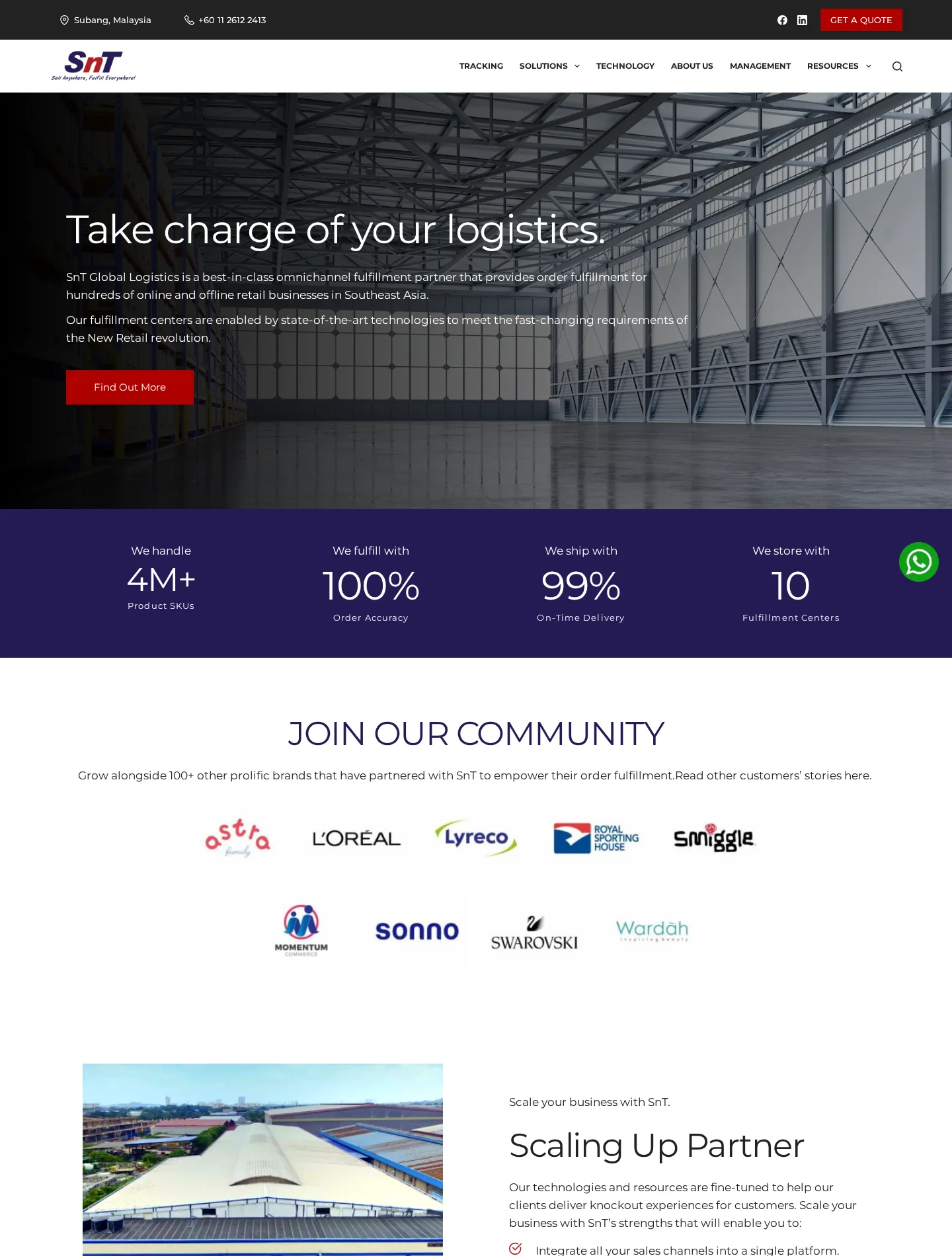 The SNT homepage before the rebuild